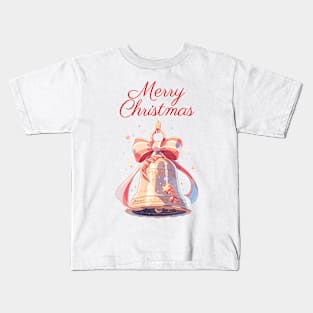 Merry Christmas bell with ribbon Kids T-Shirt